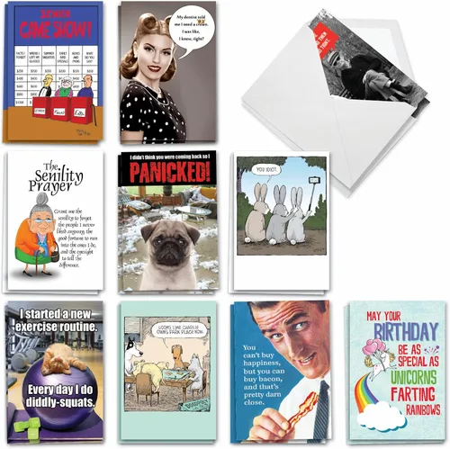 Miniatura 14 de NobleWorks 20 tarjetas de cumpleaños divertidas surtidas en caja con sobres de 5 x 7 para hombres, mujeres (10x2 diseños) Dave Coverly's Dog Days