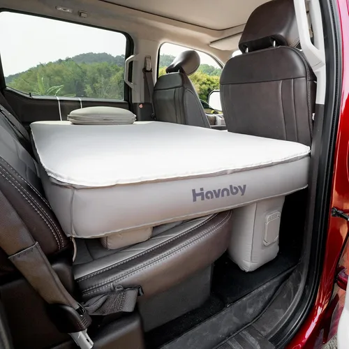 Miniatura 13 de Havnby Colchón para Camión, Cama de Camping de Espuma de Aire de TPU, Cojín Inflable para Asiento Trasero con Bomba Recargable Integrada, Colchón