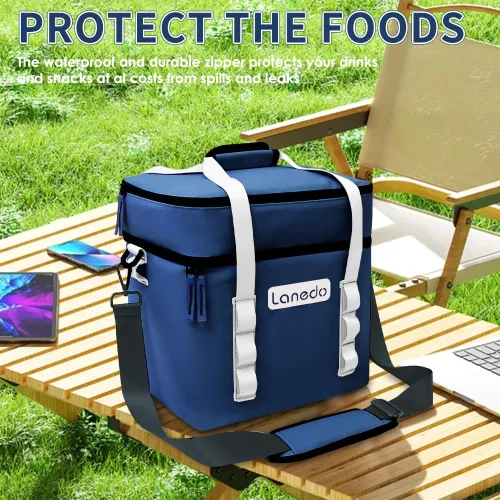 Miniatura 7 de Lisa - Hielera suave para 20/36 latas, bolsa aislada portátil para almuerzo, playa, bebida, bebidas, viajes, campamento, picnic, automóvil, viajes
