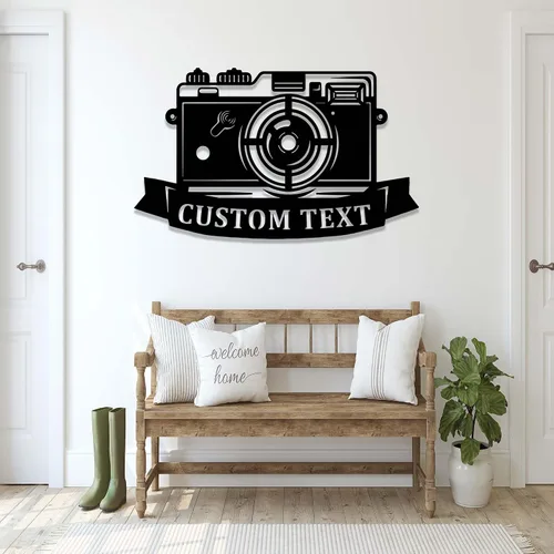 Miniatura 3 de Letrero de fotografía personalizado, decoración de estudio fotográfico, cámara personalizada, arte de pared de metal, fotógrafo, regalo