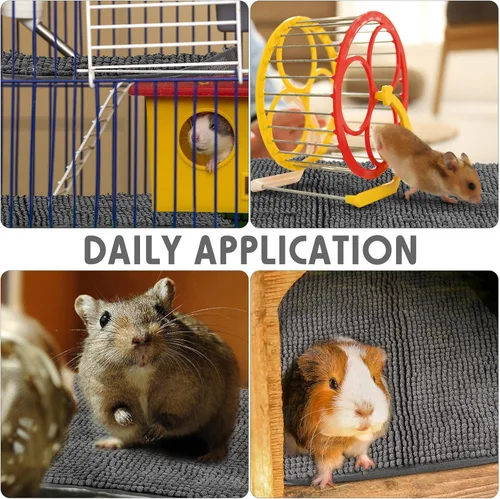 Miniatura 6 de Amylove 4 piezas de forro polar lavables para jaula de cobayas, mascotas, perros, gatos, ropa de cama de entrenamiento para animales pequeños