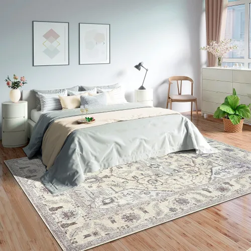 Miniatura 144 de GLN Rugs Traditional Collection - Alfombra de felpilla lavable a máquina, tradicional lavable, antideslizante, alfombra de felpilla de pelo corto