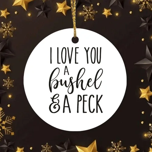 Miniatura 6 de Adorno de Navidad con texto en inglés "I Love You A Bushel & A Peck", adornos conmemorativos personalizados, adornos conmemorativos tradicionales