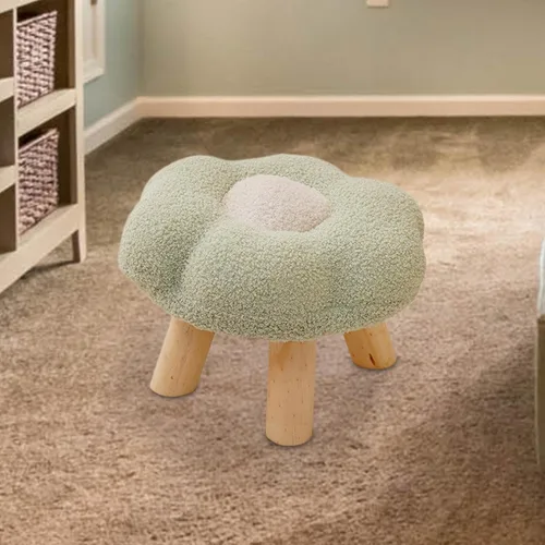 Miniatura 4 de Taburete reposapiés en forma de flor multiusos con dibujos animados, sofá otomano suave para dormitorio, entrada, apartamento, mesita de noche, sala