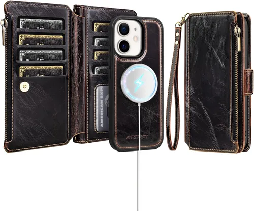 Miniatura 9 de Antsturdy Funda tipo cartera compatible con iPhone 11, piel sintética, con bloqueo RFID, funda cruzada para teléfono para mujeres y hombres
