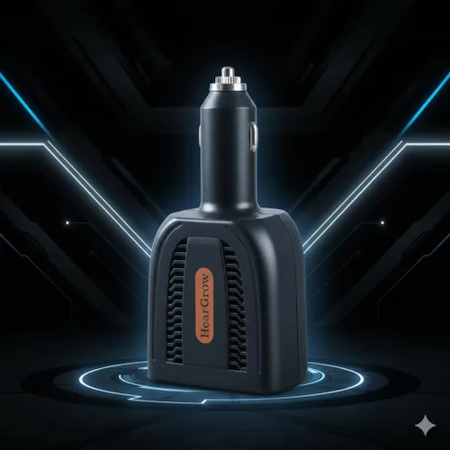 Miniatura 6 de HearGrow - Inversor de corriente de 100 W para vehículo: adaptador de cargador directo de encendedor de cigarrillos sin ventilador, negro