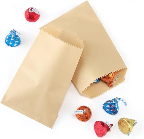 Miniatura 5 de FOCCIUP 100 bolsas de papel kraft marrón de 4 x 6 pulgadas, sobres planos, bolsa de mercancía para fiesta Marrón: 4 x 6 pulgadas