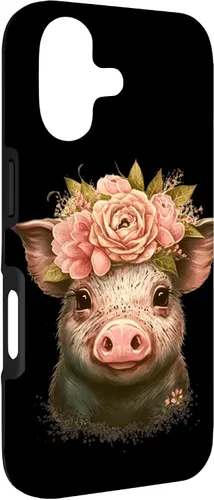 Miniatura 3 de Pig with Leopard Headband Flower Cute Pig Lover Case for iPhone 17