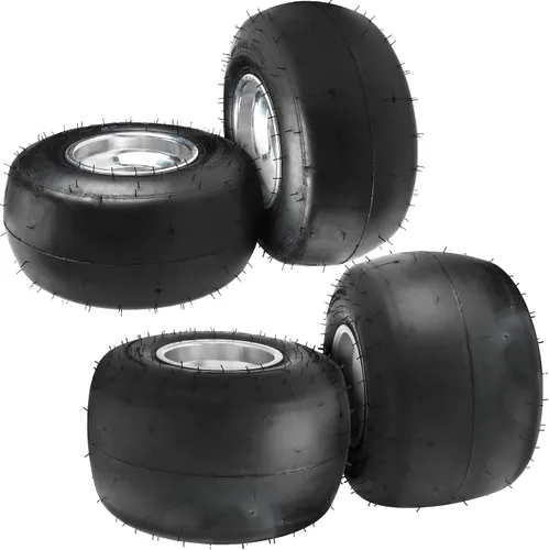 Miniatura 10 de Paquete de 4 neumáticos y llantas Go Kart de 5 pulgadas 10x4.50-5 y 11x7.10-5 neumáticos de 3 pernos Go Kart ruedas delanteras y traseras