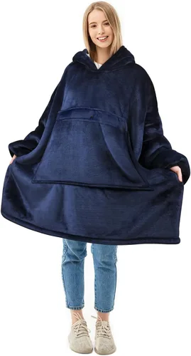 Miniatura 24 de Solaris Manta de gran tamaño con capucha y bolsillo para mascotas, cálida y súper suave y acogedora sudadera Sherpa con capucha para mujeres