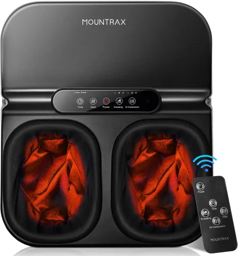 MOUNTRAX Máquina Masajeador de Pies con Calor, Masajeador de Pies para Fascitis Plantar, Dolor de Neuropatía, Masajeador de Pies Shiatsu con Control