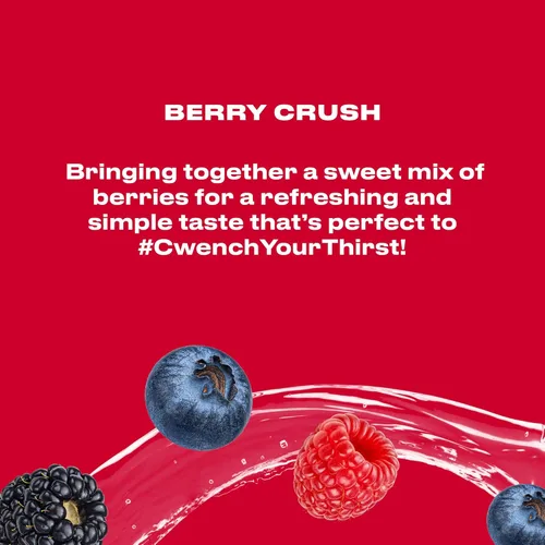Miniatura 6 de CWENCH HYDRATION Bebida deportiva lista para beber, sabor Berry Crush, cero azúcar, bebida electrolítica con vitaminas B, botellas de 16.9 onzas