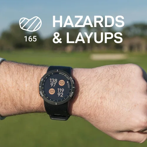 Miniatura 6 de Shot Scope V5 Reloj GPS, seguimiento de disparos, 36k+ cursos precargados, mapas de curso completo, sin suscripción (negro)