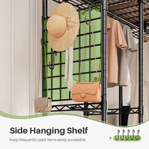 Miniatura 3 de HOKEEPER Perchero de ropa resistente para colgar ropa, cargas de 1200 libras, armarios portátiles ajustable con cajones desmontables, tablero
