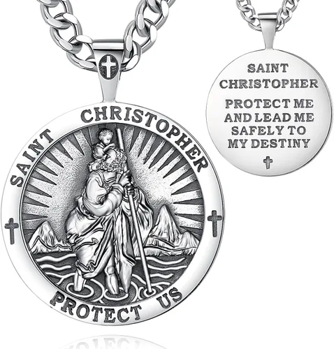 CELESTIA Medallas de plata de ley 925 San MiguelSan CristóbalSan BenitoSan GabrielVirgen MaríaJesúsCaravacaMetatrónSello de los Siete Arcángeles