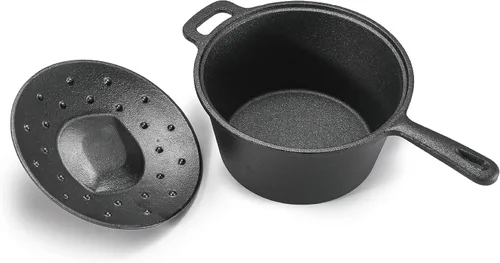 Miniatura 8 de Commercial Chef Horno holandés de 5 cuartos de galón con tapa, hierro fundido pre-sazonado, asas integradas, funciona en todas las estufas