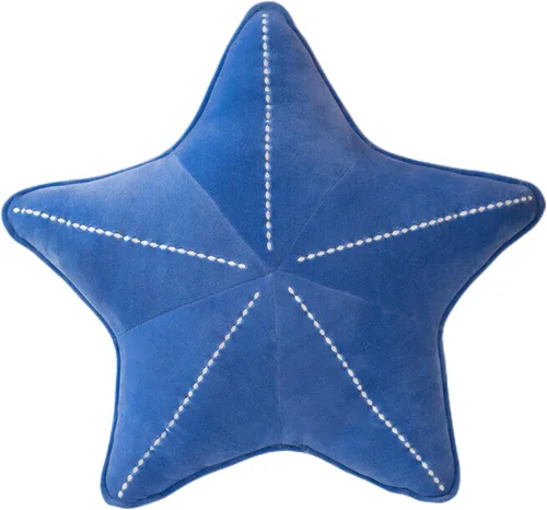 Cojín de felpa con diseño de estrella de mar para automóvil, mesita de noche, sofá, muebles para el hogar, dormitorio, oficina (19.6 pulgadas, azul