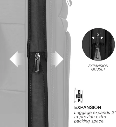 Miniatura 5 de U.S. Traveler - Equipaje extensible con ruedas giratorias y costado blando Anzio., Burgundy), US08120R