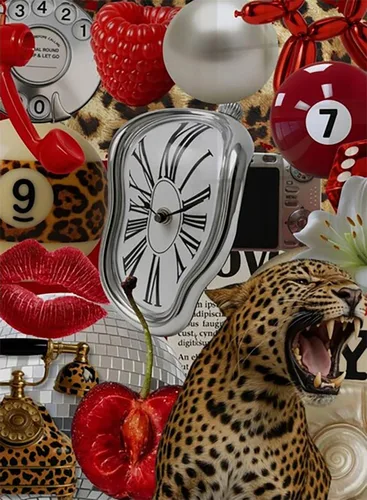 Miniatura 30 de Kits de arte de diamante para adultos principiantes, modernos kits de pintura de diamante con lunares de leopardo 5D, gemas y manualidades DIY