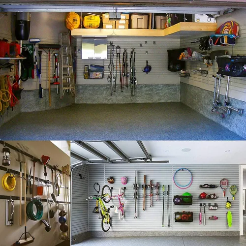 Miniatura 6 de Ganchos de pared de listones Accesorios de pared de listones Ganchos de utilidad Organizador de herramientas de almacenamiento de garaje Grandes