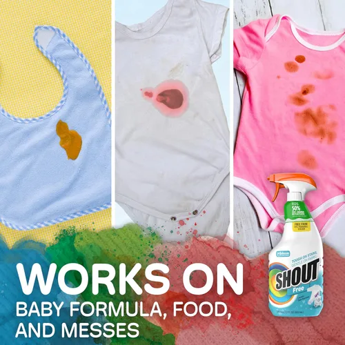 Miniatura 5 de Shout - Quitamanchas en aerosol para ropa con fórmula de enzima activa, sin fragancia, lejía ni colorantes, elimina manchas diarias incluyendo