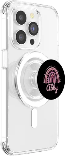 Miniatura 3 de Abby Name Personalized Funny Women Pink Rainbow Abby PopSockets MagSafe PopGrip for iPhone