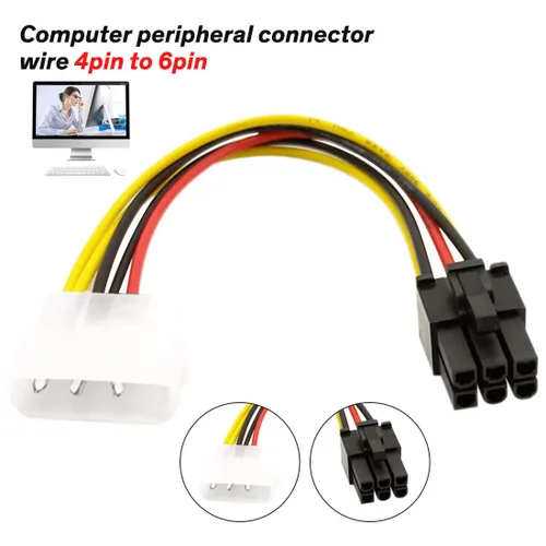 Miniatura 7 de 4 pines macho Molex a 6 pines hembra PCI-Express PCIE tarjeta de video convertidor de corriente adaptador de cables conectores para tarjetas