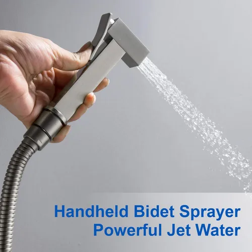 Miniatura 4 de SHAMANDA Rociador de bidé de agua tibia para inodoro con válvula de instalación en bruto de latón caliente y fría, juego de accesorio de bidé