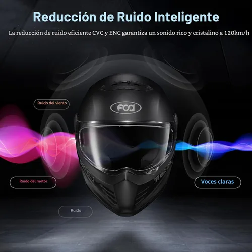 Miniatura 4 de Fodsports FX-S auriculares Bluetooth para motocicleta V5.4, sistema de comunicación de intercomunicador para casco de 2 vías con IP67 impermeable