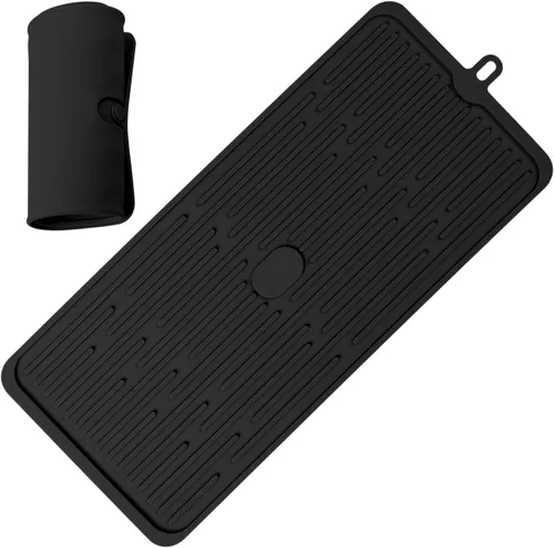 Miniatura 8 de Tapete grande para secar platos, alfombrillas de silicona de múltiples usos para múltiples usos, tapete de secado para encimera de cocina, 12 x 16
