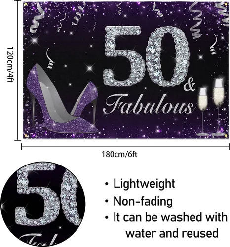 Miniatura 2 de HAMIGAR Fabuloso telón de fondo de cumpleaños tacones altos morados