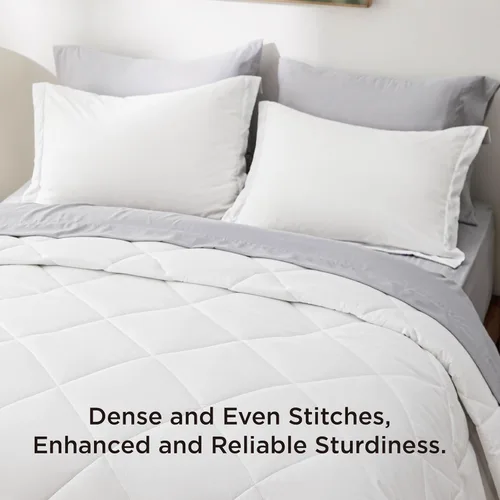 Miniatura 4 de Bedsure Juego de ropa de cama con edredón tamaño King - Juego de 7 piezas reversible blanco y gris, juego de cama King para todas las estaciones, 15