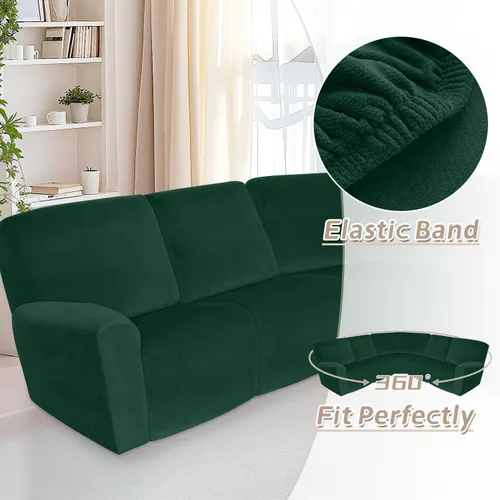 Miniatura 263 de Arfntevss Fundas de sofá seccional reclinable de terciopelo, Funda de sofá seccional de esquina para sofá reclinable, Funda elástica suave