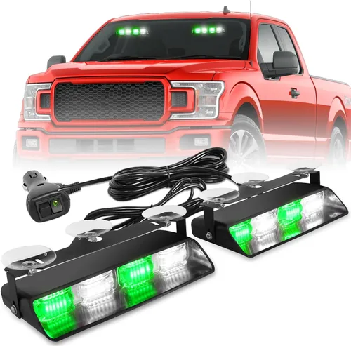 Miniatura 9 de HLauto 2002L Luces estroboscópicas de emergencia para salpicadero: luces de seguridad ámbar, luces de advertencia intermitentes para parabrisas
