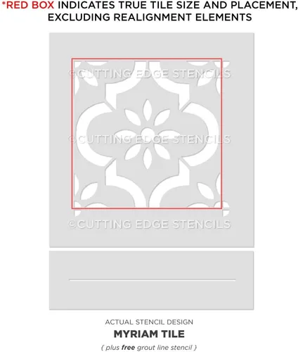 Miniatura 3 de Myriam - Plantilla de azulejos de cemento para pintar pisos y salpicaduras, patrón marroquí para decoración del hogar fácil de bricolaje, plantillas
