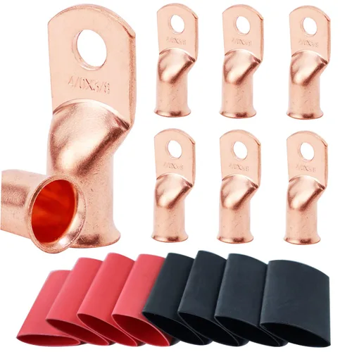 Miniatura 59 de TKDMR - Kit de 264 piezas de extremos de cable de batería, 132 piezas de terminales de anillo de lengüetas de cable de cobre resistentes AWG 8 6 4 2