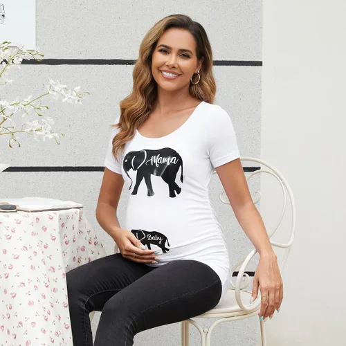 Miniatura 18 de GINKANA Blusas de maternidad de manga corta, diseño floral, fruncido, casual, para mamá, para embarazo