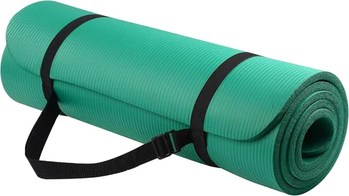 Miniatura 13 de Fitvids Tapete de yoga de 1/2 pulgada, extra grueso, de alta densidad, antidesgarros, con correa de transporte, adecuado para varios ejercicios