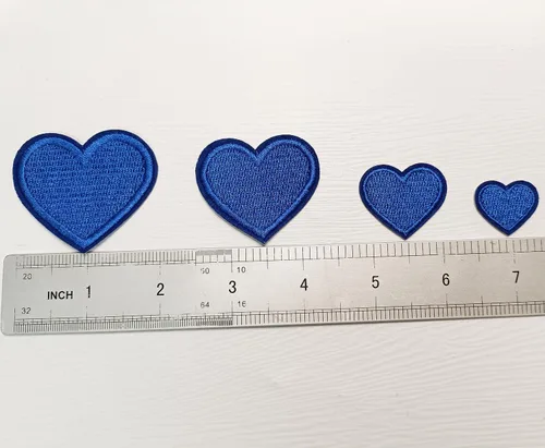 Miniatura 4 de 24 parches para planchar con corazón azul, parches bordados con corazón para ropa, chaquetas, sombreros, mochilas, jeans