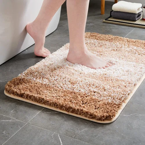 Miniatura 19 de TECHMILLY Alfombras Corredoras de Baño Super Suaves Peludas, Alfombras de Baño de Microfibra Gruesas Antideslizantes Absorbentes, Tapete de Baño