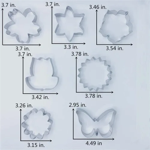 Miniatura 3 de LILIAO Juego de cortadores de galletas de flores, 7 piezas, diseño de lirio, margarita, girasol, flores de cerezo, tulipán, flores kapok y galletas
