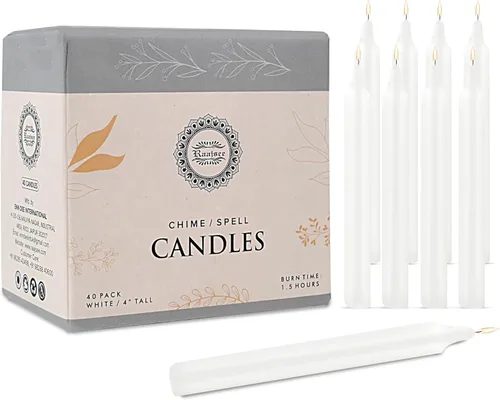 Miniatura 19 de Raajsee Paquete de 20 mini velas cónicas sin perfume, rojas 5 pulgadas (alto) velas para cena sin humo y sin goteo cera de parafina con mechas