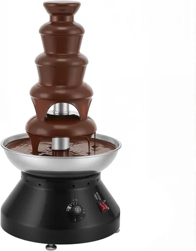 Fuente de fondue de chocolate de 5 niveles, fuente de chocolate, fuente de chocolate, eléctrica comercial, torre de fondue de acero inoxidable,