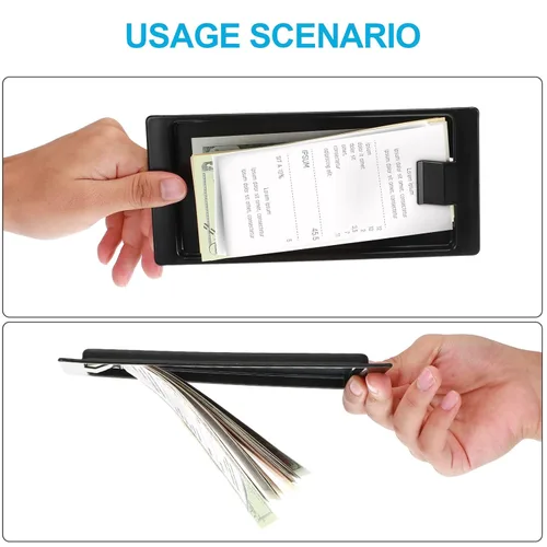 Miniatura 5 de Soportes negros para cheques, presentadores de cheques para restaurantes, bandejas, invitados, bandejas de puntas, mesera, soporte para facturas