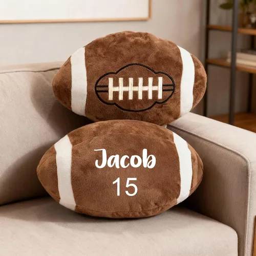 Mostop Almohada de fútbol personalizada con nombre y número personalizados, regalos de cumpleaños de Navidad para niños, papá, deportes, atletas,