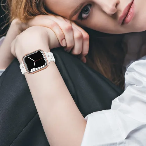Miniatura 6 de Correas de silicona trenzadas compatibles con Apple Watch de 38/40/41/42/44/45/46/49 mm, correa hueca delgada y estrecha para iWatch Ultra 2/3 SE 3