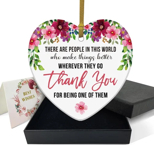 Miniatura 10 de REWIDPARTY Adorno floral de primo, placa de recuerdo para árbol de Navidad, regalo de graduación, cumpleaños, para mujeres y hombres, adorno