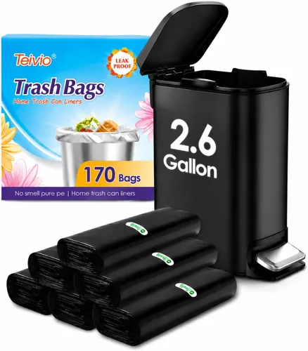 Miniatura 15 de Bolsas de basura de Teivio, 2 galones, 320 unidades, bolsas de basura resistentes, bolsas de basura transparentes para papeleras de baño, bolsas