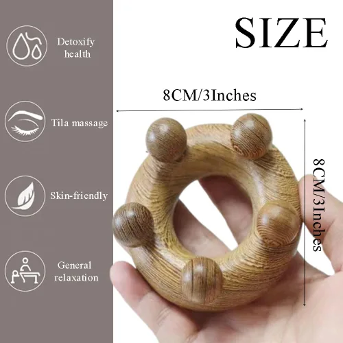 Miniatura 2 de OULIGET Herramientas de masaje abdominal de terapia de madera, masajeador de drenaje linfático, herramientas de raspado para esculpir el cuerpo