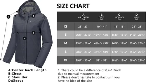 Miniatura 8 de Little Donkey Andy Chaqueta impermeable de esquí y snowboard para mujer, abrigo cálido resistente al viento con capucha desmontable